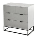 Cômoda de cabeceira com 4 gavetas com base elevada e desenho anti derrapante 80x40x79 cm Branco Cinzento e Preto — foto 1