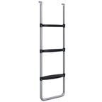 Escada para Trampolim de Aço Escada para Trampolim de 3 ou 2 Degraus com Degraus Largos e 2 Ganchos Capacidade 120 kg 110x32 cm Prata — foto 1