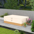 Capa Protetora para Móveis de Jardim 270x200x78cm Tecido Oxford 600D Impermeável Cobertura para Sofás Mesas Exterior com 4 Ventilações 5 Alças Cordão de Tração Bege — foto 2