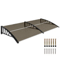Marquise de Proteção 200x96 cm Marquise Exterior para Portas e Janelas contra o Sol e Chuva com Suporte de PP Policarbonato Marrom — foto 1