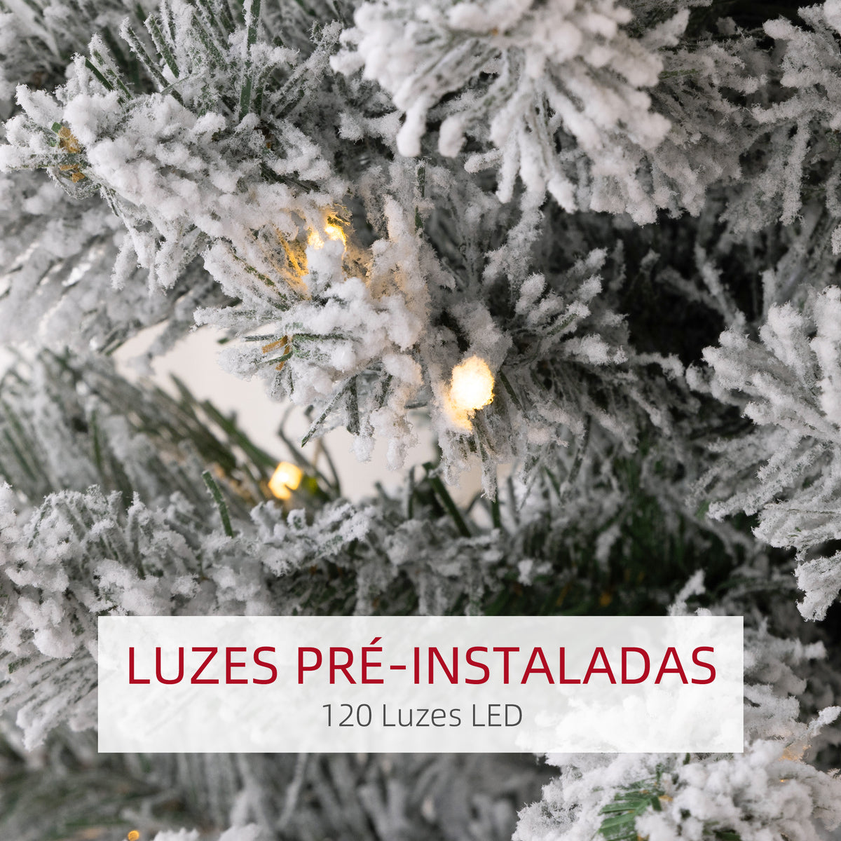 Árvore de Natal 150 cm Árvore de Natal Artificial Nevada com 120 Luzes LED 263 Ramos e Suporte de Metal Árvore de Natal para Sala de Estar Verde e Branco — foto 5