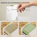 Bloco de Gavetas de Escritório com 2 Gavetas Bloco de Gavetas para Secretária com Frentes Caneladas Móvel para Arquivo para Tamanho A4 ou Carta para Escritório 40x40x71 cm Branco — foto 4