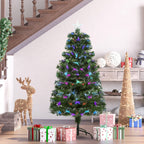 Árvore de Natal 120cm com 130 Luzes LED de Múltiplas Cores e Estrela Decorativa Ø66x120 cm Verde — foto 2