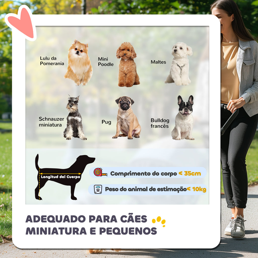 Carrinho para Cães Plegável, Coche para Cães Pequenos com Cesto de Armazenamento, Janelas de Rede, Suportes para Copos, Rodas EVA, Almofada Lavável, Travões, Carga 10 kg, 75x45x97 cm, Cinzento Escuro — foto 4