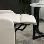 Poltrona de Massagem Poltrona Relax Reclinável com 2 Zonas de Massagem 8 Programas 5 Níveis de Intensidade e Controlo Remoto Estofada em PU 68x88x98 cm Creme — foto 8