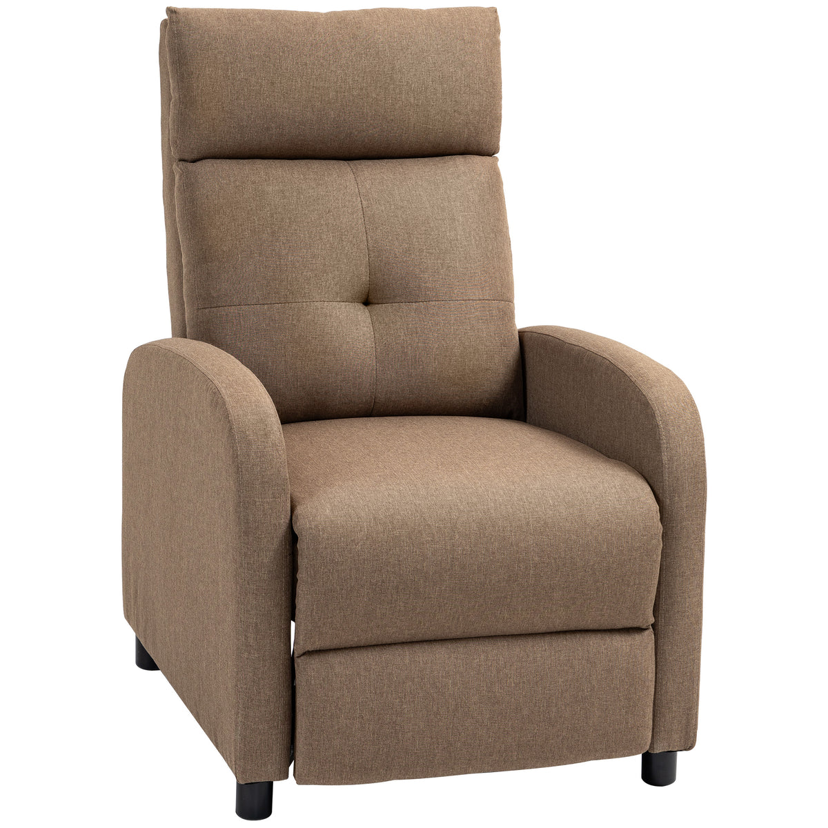 Poltrona Relax Reclinável até 155° Poltrona Reclinável Manual Estofado em Tecido Carga Máxima 150 kg para Pessoas com Altura Inferior 195 cm 67x87x98 cm Marrom — foto 1