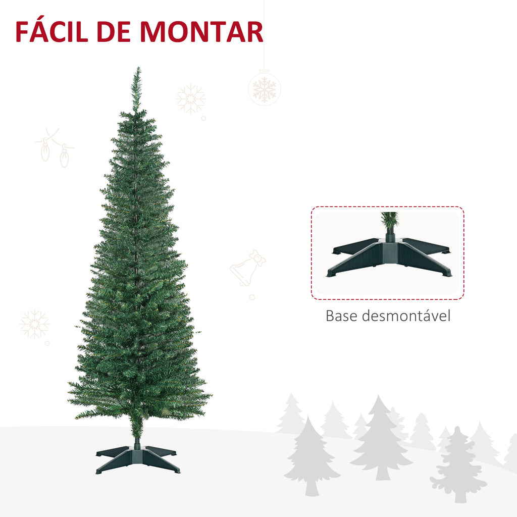 Árvore de Natal Artificial 150cm Ignífugo com 294 Pontas de Ramo PVC e Suporte de Plástico Decoração de Natal para Interiores Fácil de Montar Verde — foto 6