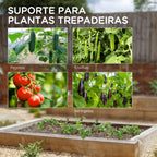 Treliça de Jardim Triangular Suporte para Plantas Trepadeiras com Estrutura em Aço para Frutas Legumes Flores e Decoração para Exterior Pátio Varanda 180x100x180 cm Verde — foto 6
