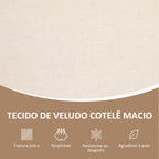 Sofá de 2 Lugares Estofado em Chenille Sofá Sala de Estar com 2 Almofadas Laváveis e Apoio para os Braços em Vime Sintético Sofá Pequeno Carga 240 kg 123x75x88 cm Bege — foto 6