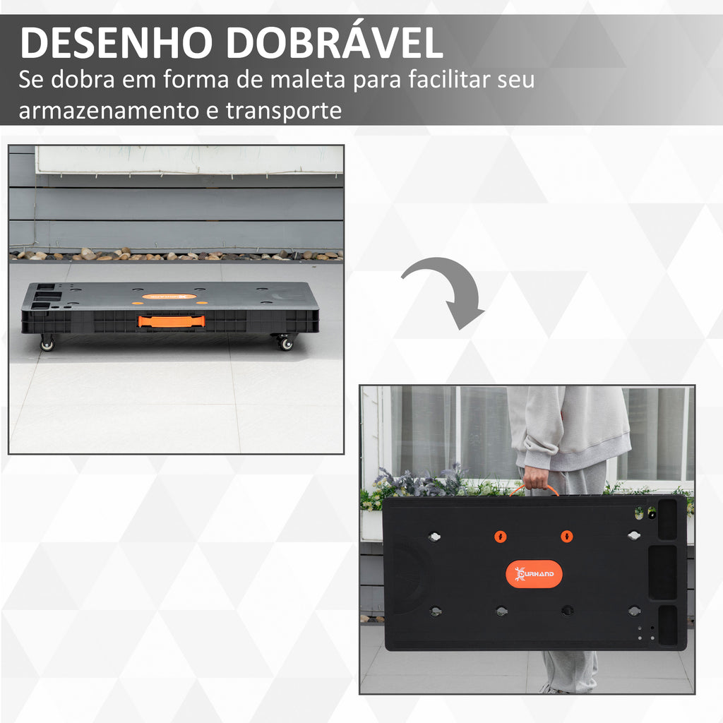 Bancada de Trabalho 5 em 1 Mesa de Trabalho com Altura Ajustável em 2 Níveis Pés Retráteis e 4 Rodas Carga Máxima 150kg para Oficina Garagem 105x74x80cm Preto — foto 7