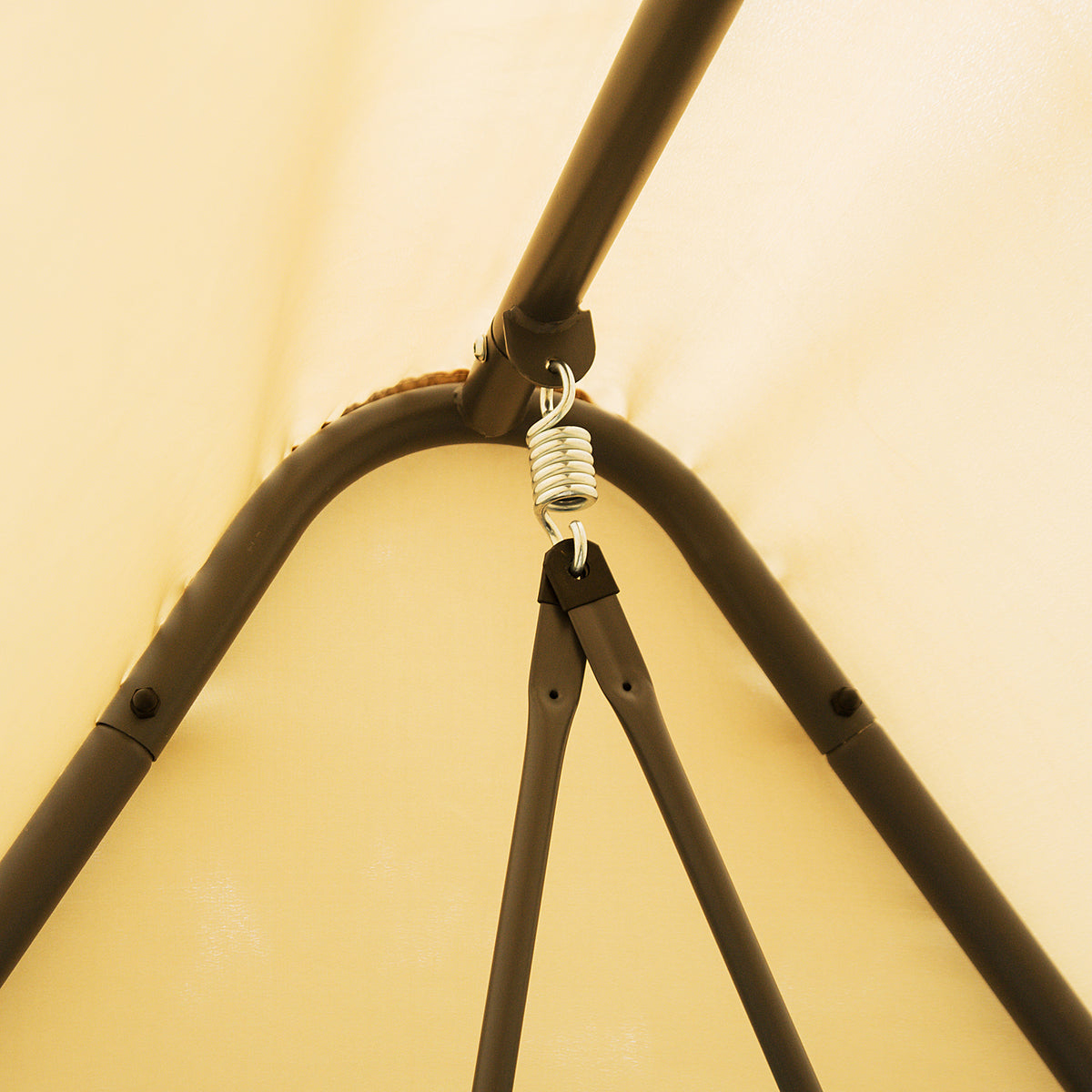 Baloiço de Jardim de 3 Lugares Convertível em Cama com Rede Mosquiteira para Terraço Balcão Exterior Carga Máxima 300kg 240x140x197cm Creme — foto 6