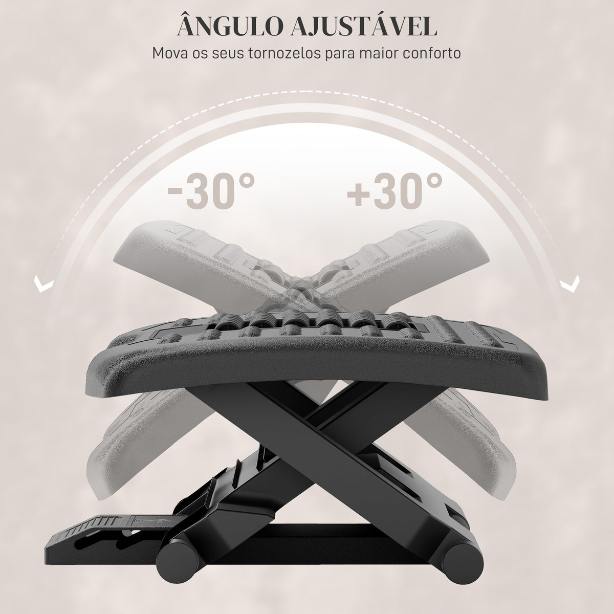 Apoio para os Pés de Escritório com Altura e Ângulo Ajustáveis Apoio para os Pés com Superfície de Massagem e Almofadas Antiderrapantes para Estúdio Escritório Casa Preto — foto 5