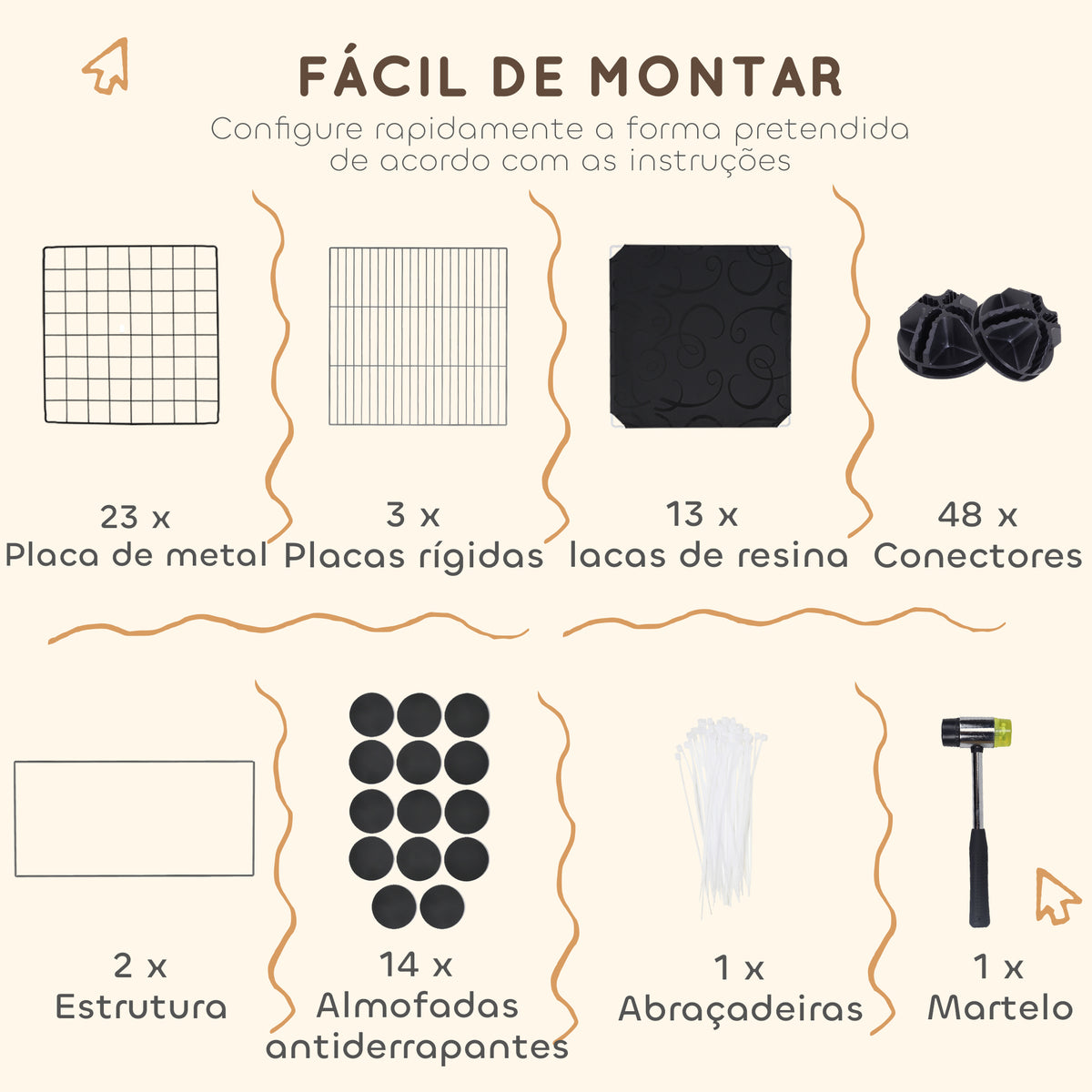 Recinto para Pequenos Animais Modular Parque para Coelhos com 39 Painéis 3 Abrigos para Cobaias Coelhos-da-Índia Preto — foto 5