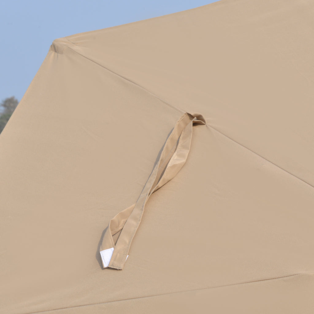 Guarda-Sol Duplo com 48 Luzes LED, 4,5x2,65 m, Guarda-Sol Exterior com Manivela Manual, Resistente à Água e Proteção Solar, Ideal para Terraço, Jardim, Pátio e Piscina, Bege — foto 8