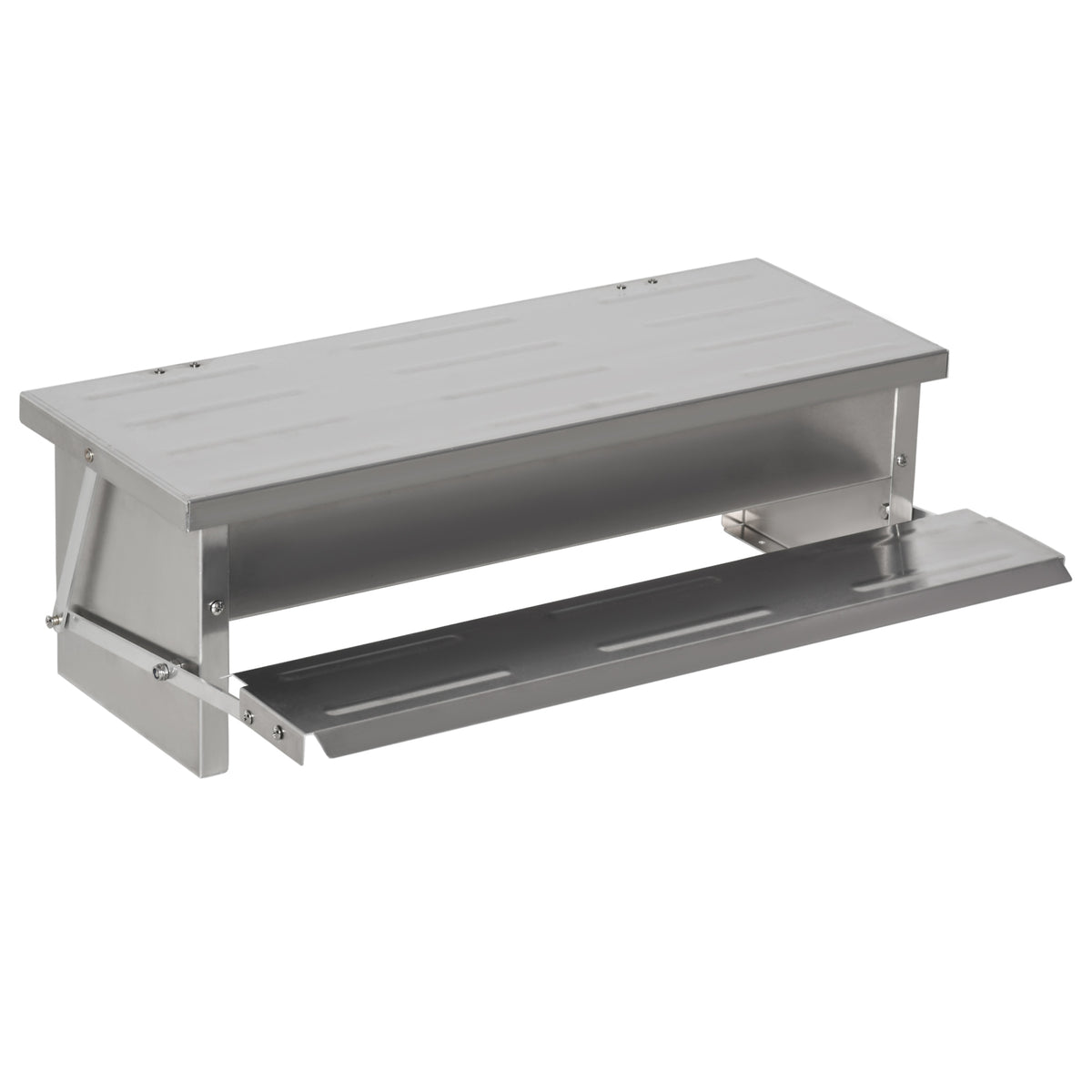 Comedouro para Aves de 8,5L de Capacidade Comedouro para Galinhas com Abertura Automática com Pedal 56x37x18,5cm Prata — foto 1