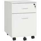 Bloco de Gavetas de Madeira Móvel para Arquivos para Escritório com 2 Gavetas 5 Rodas e 2 Travões para Escritório Secretaria Casa 40x49x58 cm Branco — foto 1