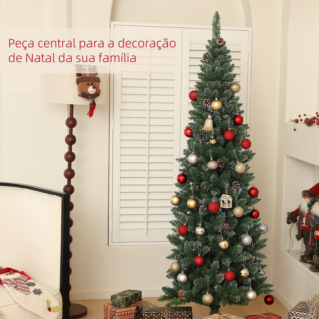 Árvore de Natal 180 cm Árvore de Natal Artificial com 618 Ramos e Suporte de Metal Árvore de Natal para Sala de Estar Interior Verde — foto 4