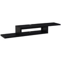 movel flutuante de TV para televisão de até 60 polegadas com 2 prateleiras de madeira 152,4x29,8x21 cm Preto — foto 1
