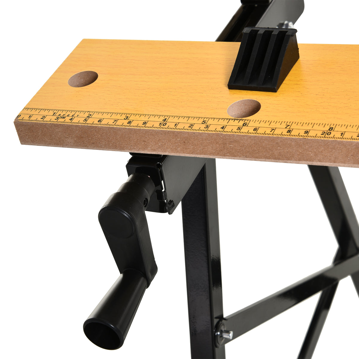 Bancada de Trabalho Dobrável e Portátil Mesa de Trabalho de Carpinteiro com Braçadeiras Ajustáveis e Estrutura de Aço Capacidade de 100kg — foto 8