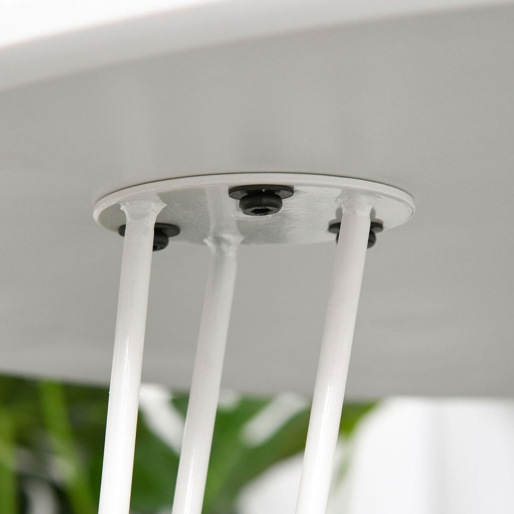 Mesa de Sala de Jantar Redonda com Pés em Forma de Garfo Metálicos Estilo Moderno para Cozinha Sala de Estar Cafeteria Ø70x75cm Branco — foto 9