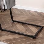 Mesa Auxiliar para Sofá e Cama em Forma de C com Bolso de Armazenamento Mesa Lateral de Estilo Industrial 53x35x64,5cm Marrom Rústico — foto 9