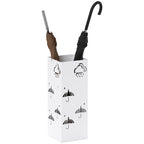 Suporte para Guarda Chuva de Aço Suporte para Guarda Chuva com 4 Ganchos e Bandeja de Gotejamento Amovível Suporte para Guarda Chuva Branco para Entrada Escritório 15,5x15,5x41 cm — foto 1