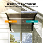 Marquise para Portas e Janelas 103x96,5x27 cm Marquise com Proteção para Sol e Chuva com Painéis de Policarbonato Preto e Marrom — foto 6