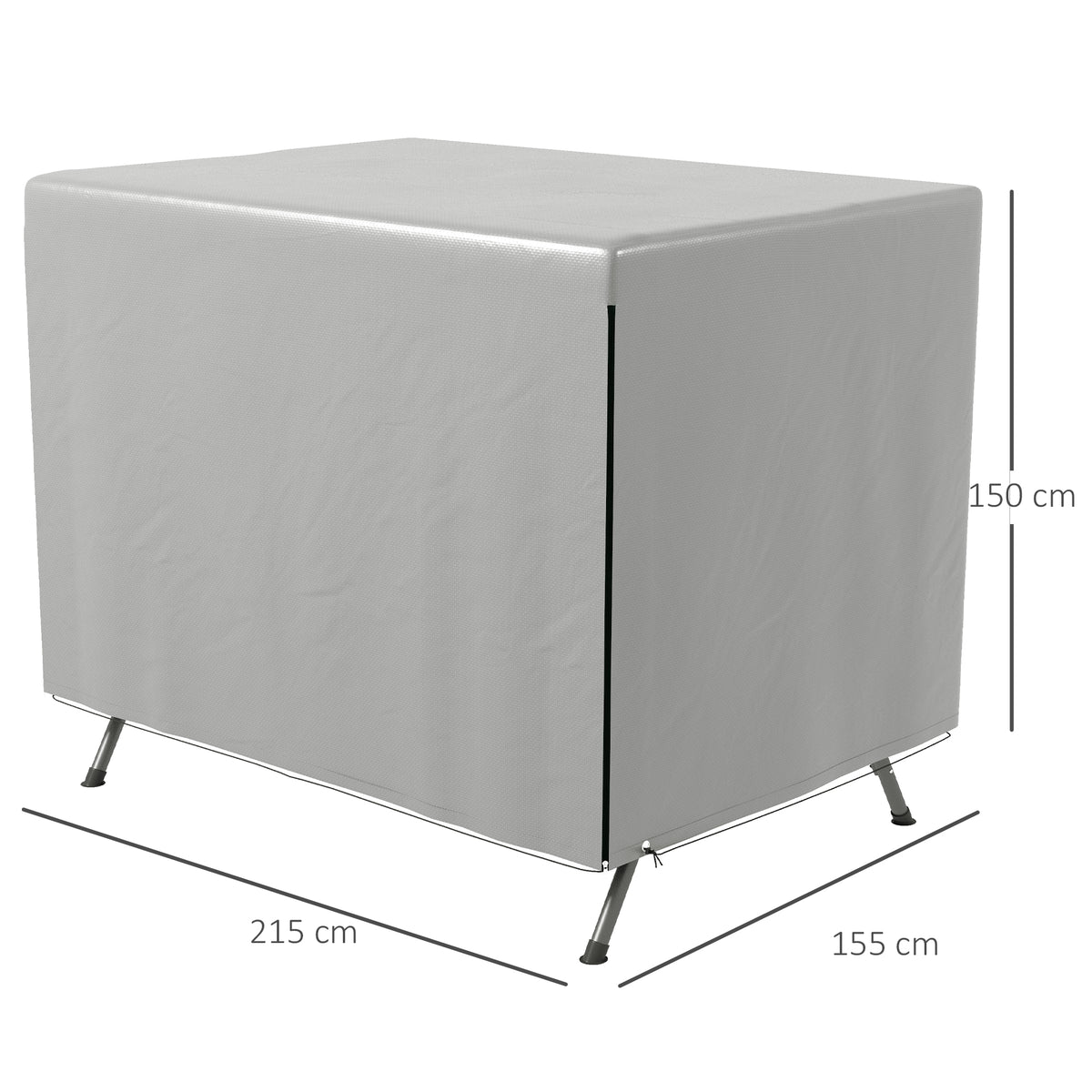 Capa para Baloiço de Jardim, Capa para Baloiço Exterior com Fecho, Impermeável, 215x155x150 cm, Cinzento Claro — foto 3