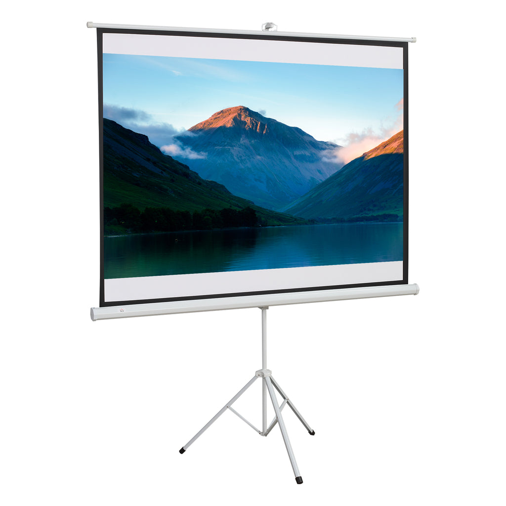 Tela de Projeção Dobrável 84 Polegadas Tela de Projeção Formato 4:3 com Altura Ajustável para Cinema em Casa Apresentações 180x203 cm Branco — foto 1
