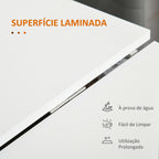 Mesa de Sala de Jantar Dobrável com Rodas Mesa Multifuncional para Sala de Jantar com 3 Formas 120x80x73cm Branco e Madeira — foto 5