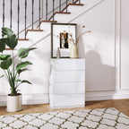 Cómoda com 4 Gavetas de Madeira Cómoda de Dormitório Cómoda Branca para Sala de Estar Estilo Moderno 55x33x80 cm Branco Brilhante — foto 2