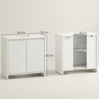Móvel para Lavatório Pousar Móvel para Lavatório Moderno com Prateleira Anti-Tombo Carga 40 kg 60x30x60 cm Branco — foto 3