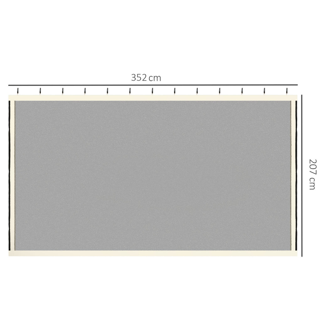 4 Painéis Laterais 352x207 cm para Tenda de Jardim Mosquiteira para Gazebo Gazebo com Zíperes e Anéis Preto — foto 3