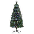 Árvore de Natal Artificial 150cm com 180 Ramos Luzes LED de Múltiplas Cores e Estrela Decorativa Ø74x150 cm Verde — foto 1
