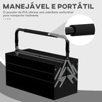 Caixa de Ferramentas de Aço Dobrável com 5 Compartimentos Mala de Ferramentas com Pega para Oficina e Casa 45x20x34,5 cm Preto — foto 3