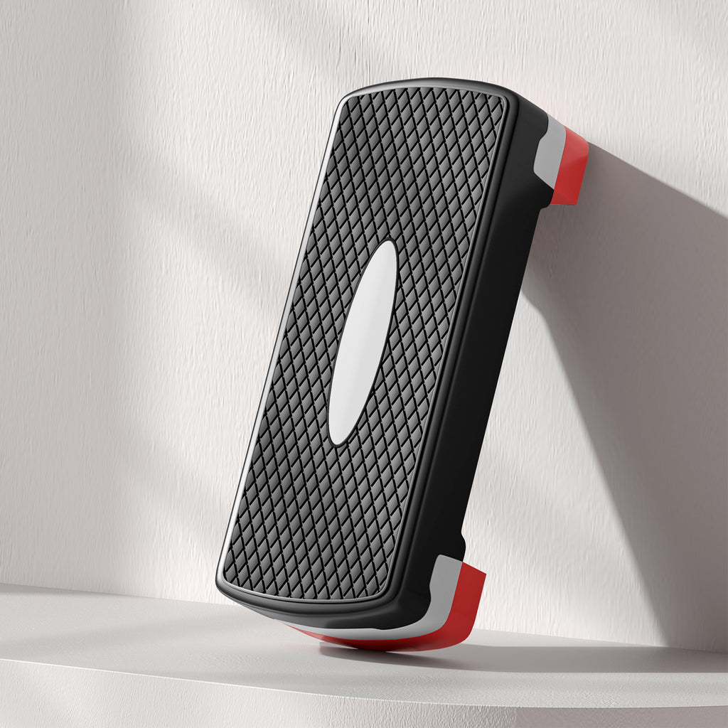 Step para Exercício Aeróbico Plataforma Step com Altura Ajustável em 2 Níveis com Carga Máxima 150kg para Exercício em Academia Casa 68x29x10-15cm Preto e Vermelho — foto 8
