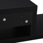 movel flutuante de TV para televisão de até 60 polegadas com 2 prateleiras de madeira 152,4x29,8x21 cm Preto — foto 8