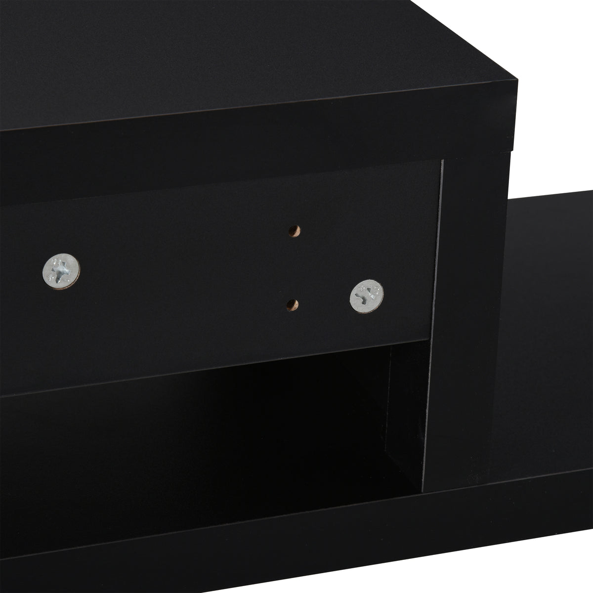movel flutuante de TV para televisão de até 60 polegadas com 2 prateleiras de madeira 152,4x29,8x21 cm Preto — foto 8