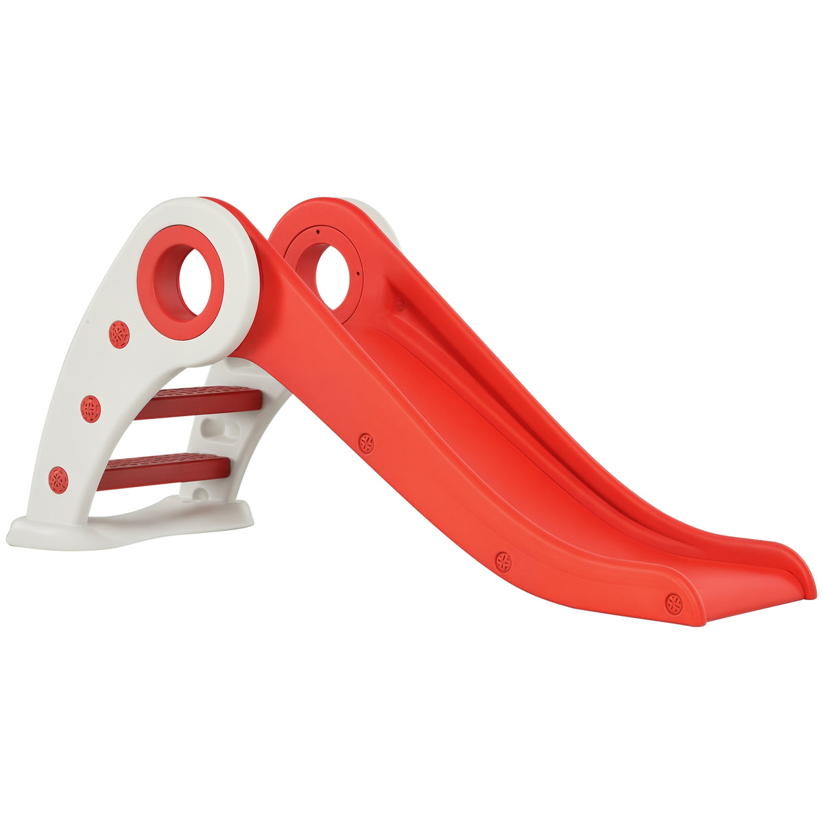 Escorrega infantil para crianças acima de 3 anos Escorrega largo dobrável com escadas rampa longa para jardim parque interiores 120x50x56 cm Vermelho — foto 1