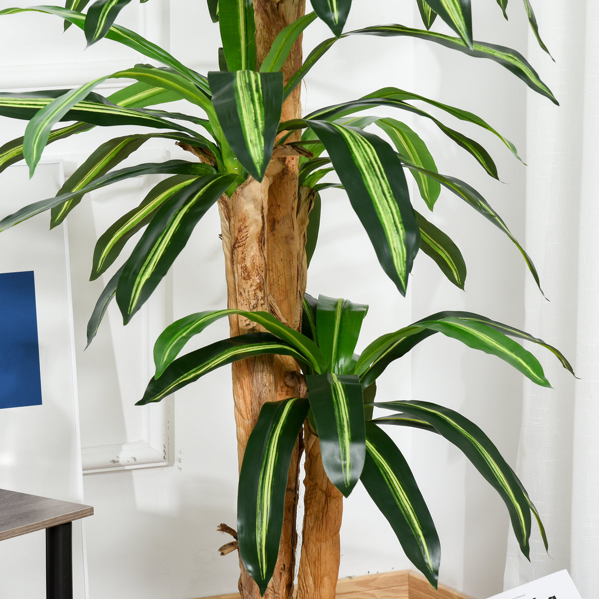 Planta Artificial Decorativa Dracaena com Pote Árvore Sintética 66 Folhas para Jardim Varanda Escritório Sala Ø20x160 cm Verde — foto 8