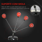 Saco de Boxe de Pé com Altura Ajustável de 4 Níveis Punching Ball com Base Preenchida Luvas e Inflador para Adultos e Adolescentes Ø45x132-158cm Preto e Vermelho — foto 6