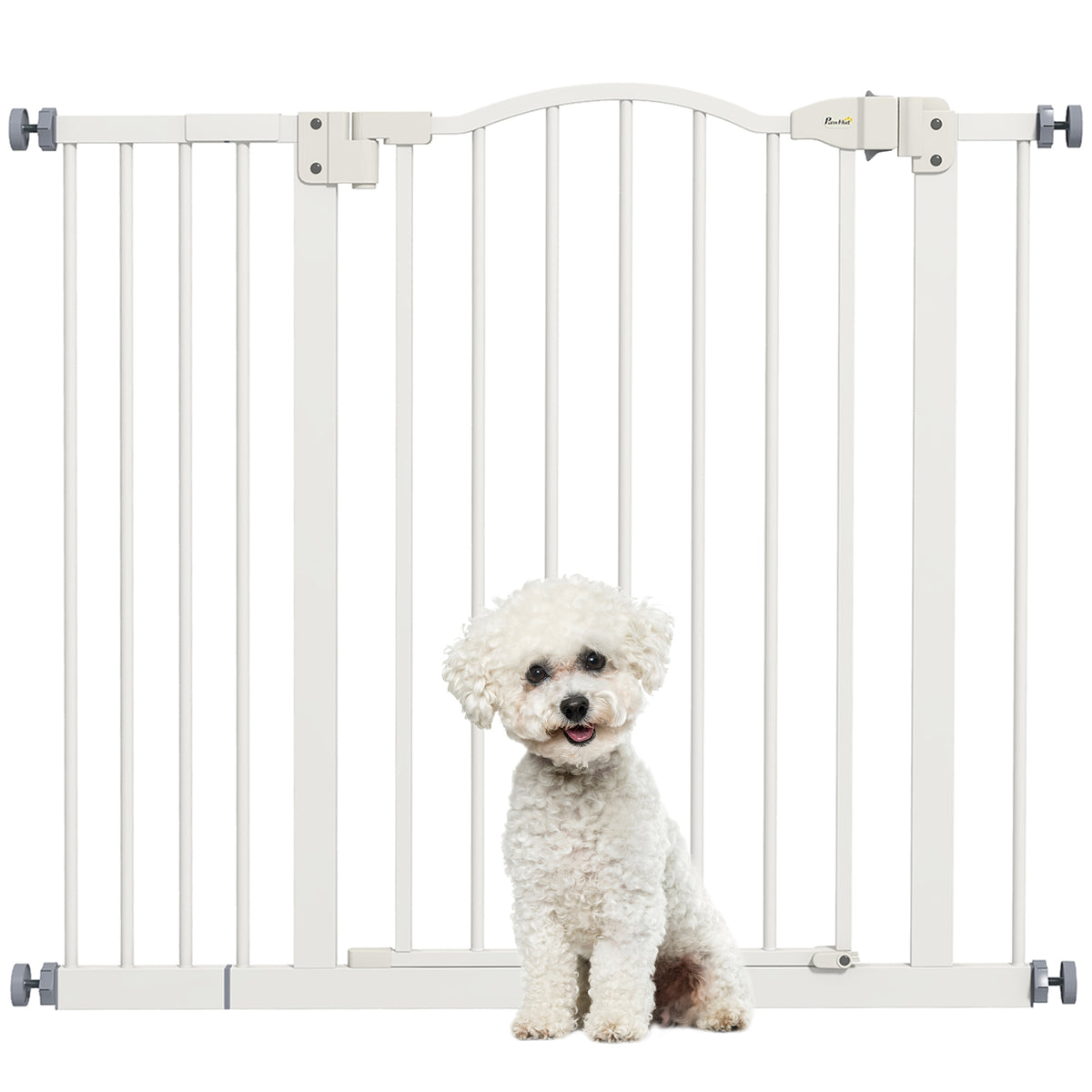 Barreira de Segurança para Cães Barreira com Largura Ajustável 74-94 cm Barreira para Cães com Extensão para Escadas e Portas Branco — foto 1