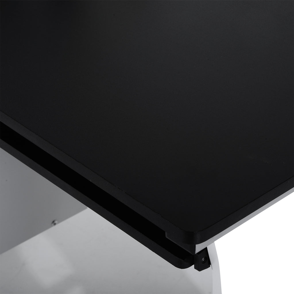 Mesa para Computador com Gaveta Armário e Suporte para CPU Secretária para Escritório Estúdio Dormitório 100x52x75cm Preto e Branco — foto 8