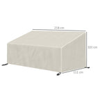 Capa Protetora para Móveis de Jardim Cobertura de Móveis de Tecido Oxford 600D Impermeável para Sofás Bancos 218x111x63-101 cm Bege — foto 3