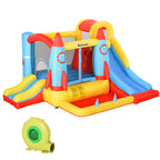 Castelo Insuflável com 2 Escorregas Trampolim e Piscina para Crianças acima de 3 Anos com Inflador e Bolsa de Transporte para Interior Exterior 330x265x185cm Multicor — foto 1