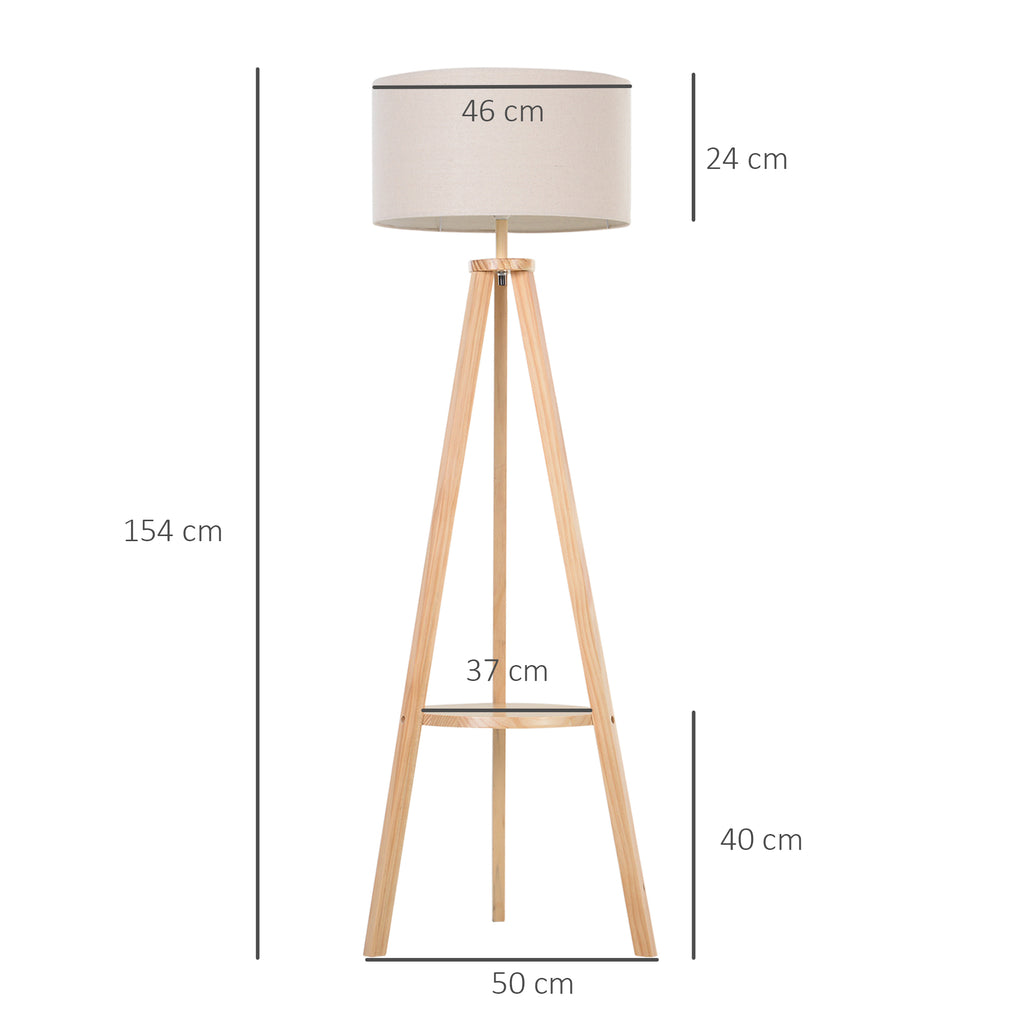 Candeeiro de Pé Moderno para o Quarto com Lâmpadas de E27, 40W e Interruptor de Pé, com Base de Tripé Inoxidável 154cm — foto 3