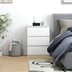 Cómoda com 3 Gavetas de Madeira Cómoda de Dormitório Cómoda Branca para Sala de Estar Estilo Moderno 55x34x75 cm Branco Brilhante — foto 7