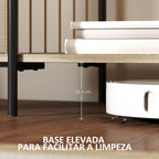 Móvel de TV Estilo Boémio Móvel de TV até 55 Polegadas com Detalhes em Corda de Papel e 2 Prateleiras Abertas para Sala de Estar Quarto 124x43,5x41 cm Madeira — foto 6