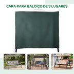 Capa para Móveis de Jardim Capa Protetora para Baloiços de Exterior com Zíper 177x114x152cm Verde — foto 5