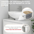 Móvel para Lavatório Pousar Móvel para Lavatório Moderno com Prateleira Anti-Tombo Carga 40 kg 60x30x60 cm Branco — foto 4